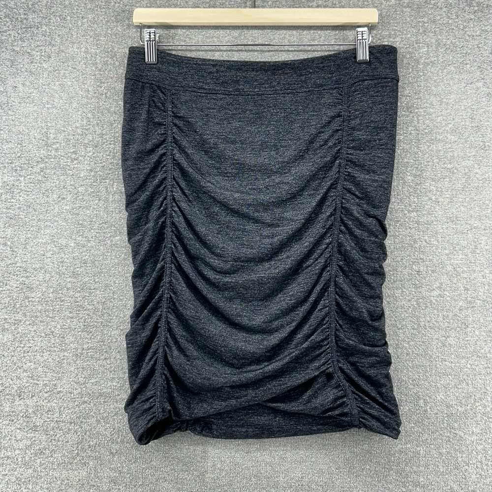 Athleta Odyssey Twisted Ruched Skirt Women Size Medium Gray Casual